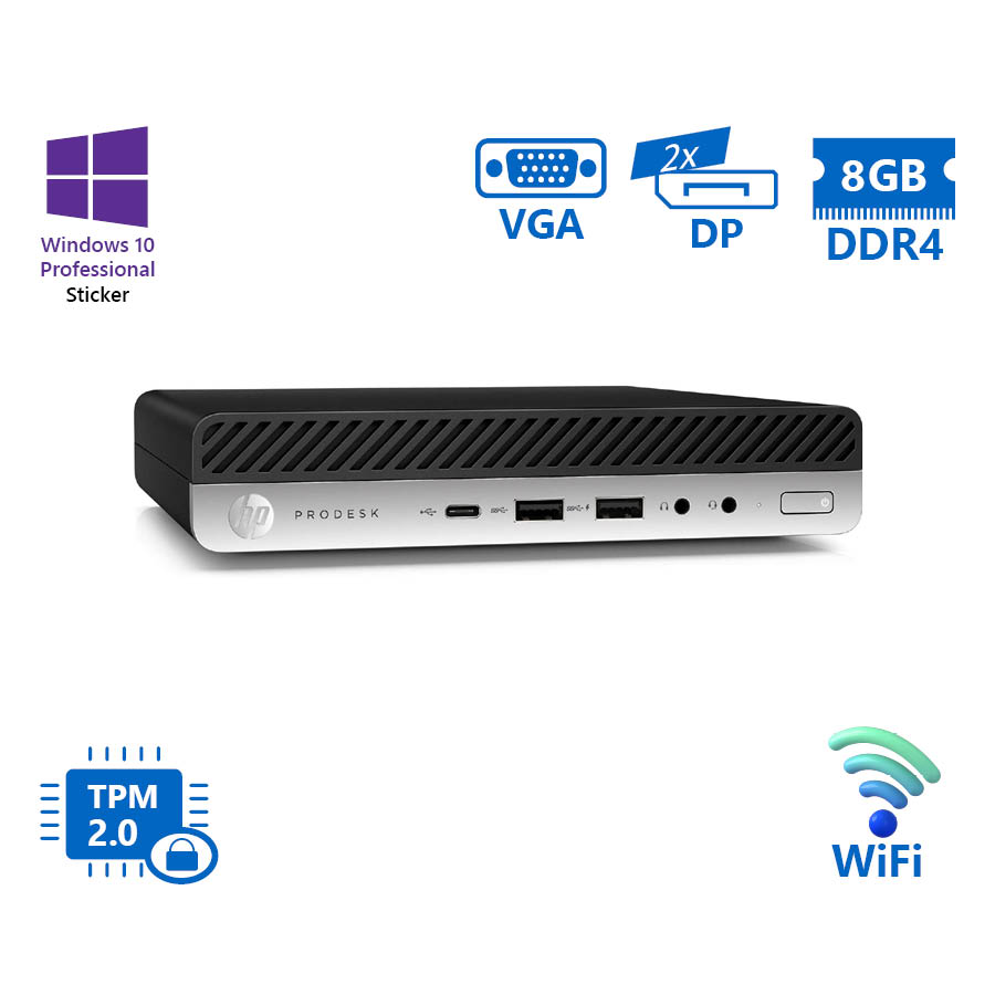 HP ProDesk 600G3 DM WiFi i5-7500T/8GB DDR4/320GB/No ODD/10P Grade A Refurbished PC