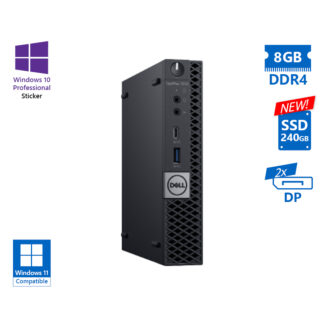 Dell Optiplex 7070 DM i5-9400T/8GB DDR4/240GB SSD New/No ODD/10P Grade A Refurbished PC