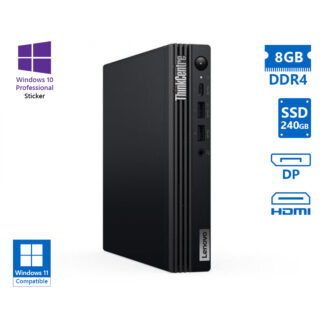 Lenovo (A-) ThinkCentre M70q Tiny i5-10400T/8GB DDR4/240GB SSD/No ODD/10P Grade A- Refurbished PC