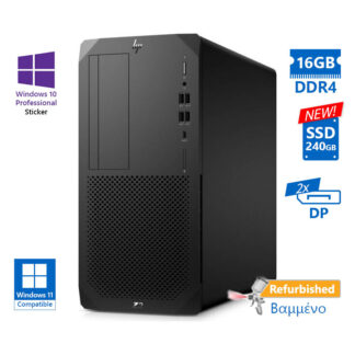 HP Z2 G5 Tower i7-10700/16GB DDR4/240GB SSD New/DVD/10P Grade A+ Workstation Refurbished PC