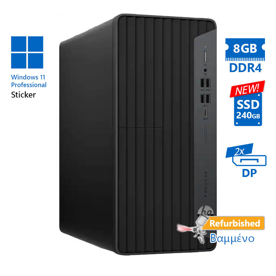 HP EliteDesk 800G6 Tower i5-10500/8GB DDR4/240GB SSD New/No ODD/11P Grade A+ Refurbished PC