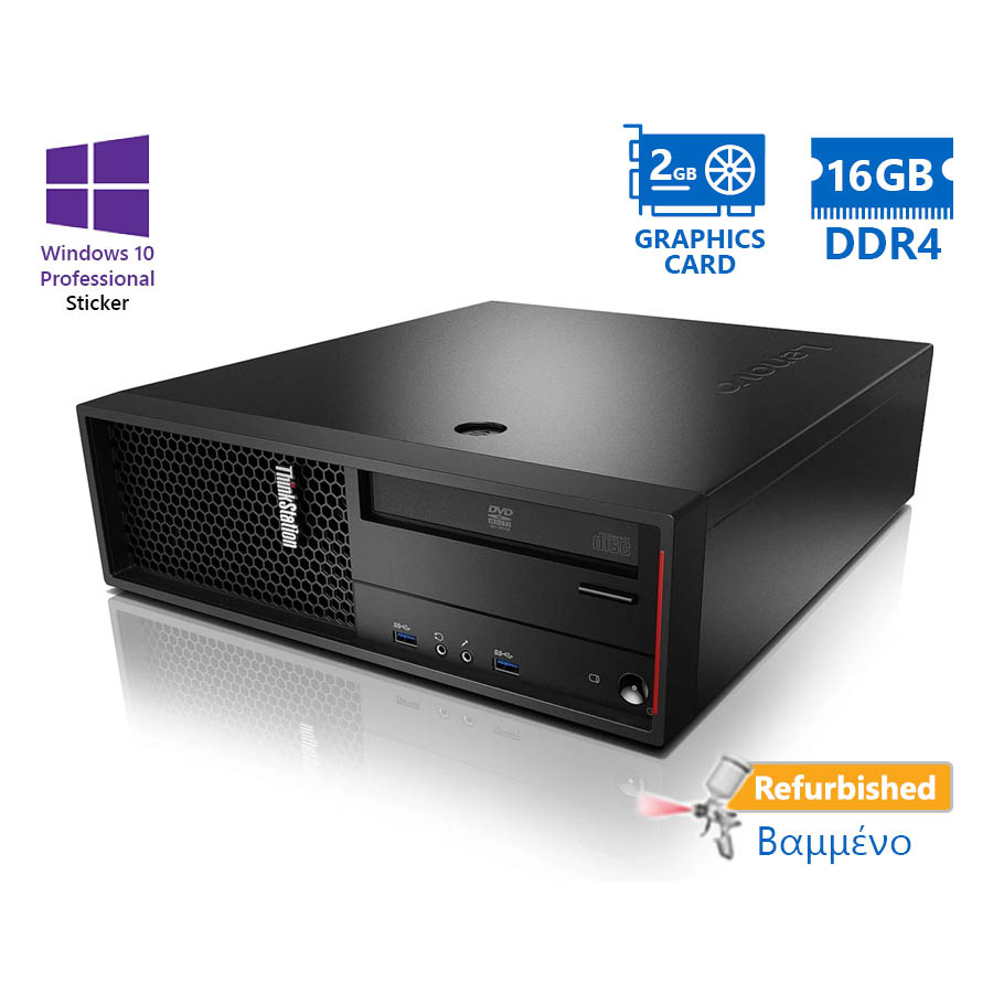 Lenovo ThinkStation P310 SFF Xeon E3-1240v5/16GB DDR4/1TB/Nvdia 2GB/DVD/10P Grade A+ Workstation Ref