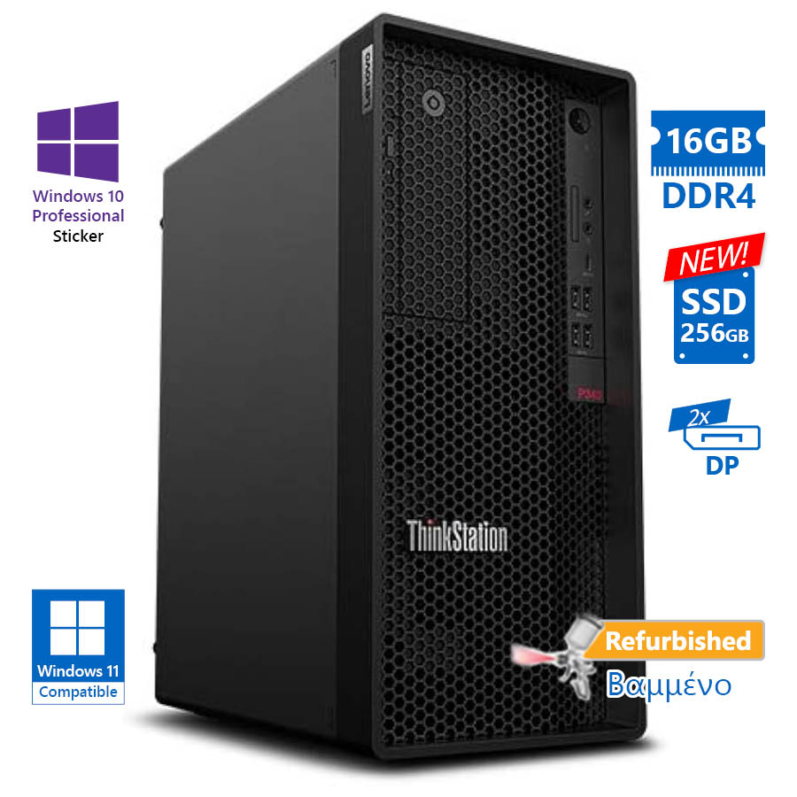 Lenovo Thinkstation P340 Tower i7-10700/16GB DDR4/256GB SSD New/No ODD/10P Grade A+ Workstation Refe