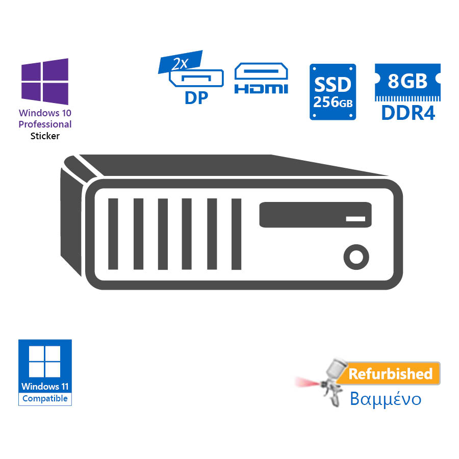 OEM SFF i5-11400/8GB DDR4/256GB SSD/DVD/10P Grade A+ Refurbished PC