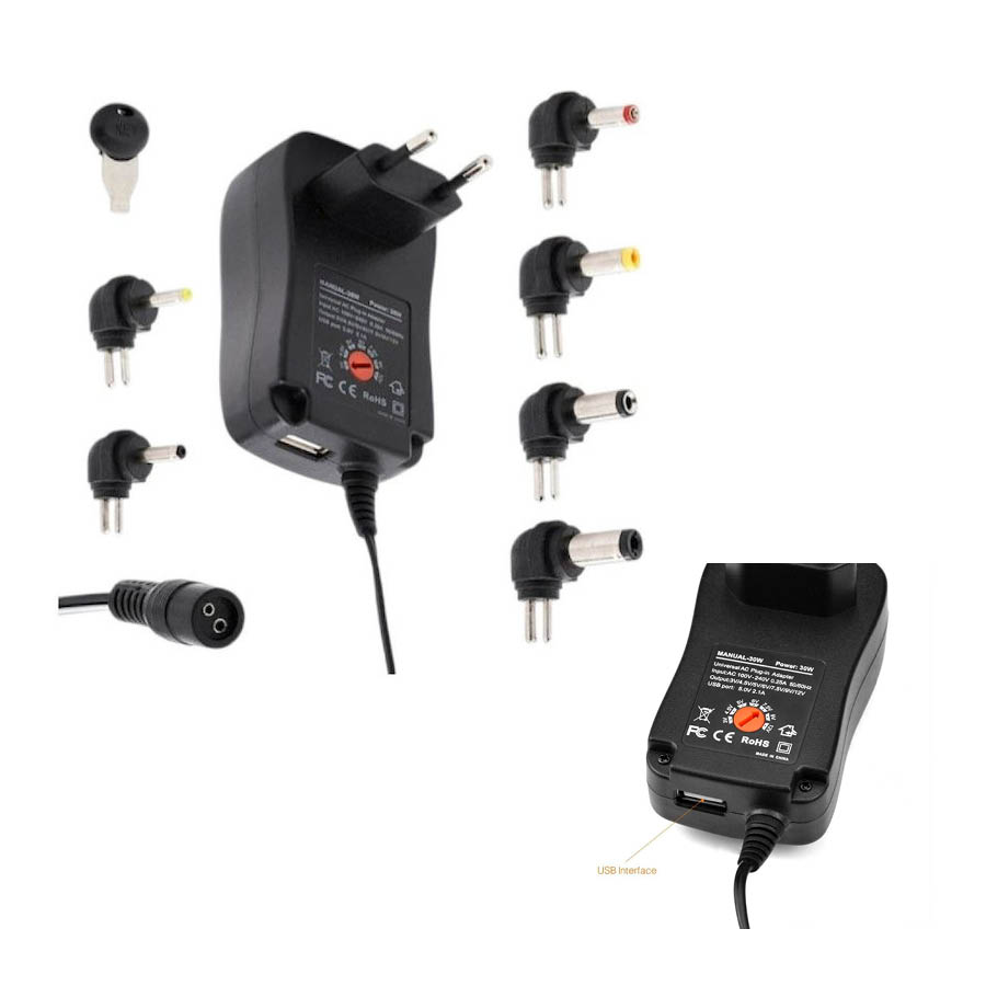 2100mA 3-12V Switching 30W + USB 5V Τροφοδοτικό AC/DC - Image 3