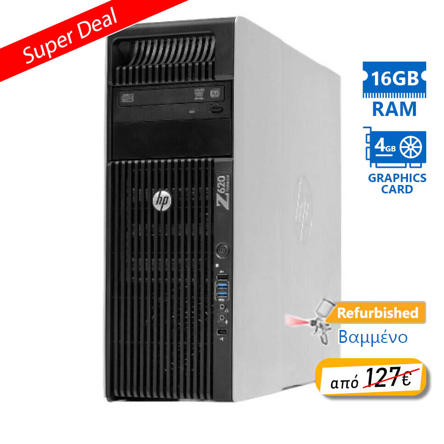 HP Z620 Tower Xeon E5-1620(4-Cores)/16GB DDR3/1TB/Nvidia 4GB/No ODD/7P Grade A+ Workstation Refurbis - Image 2