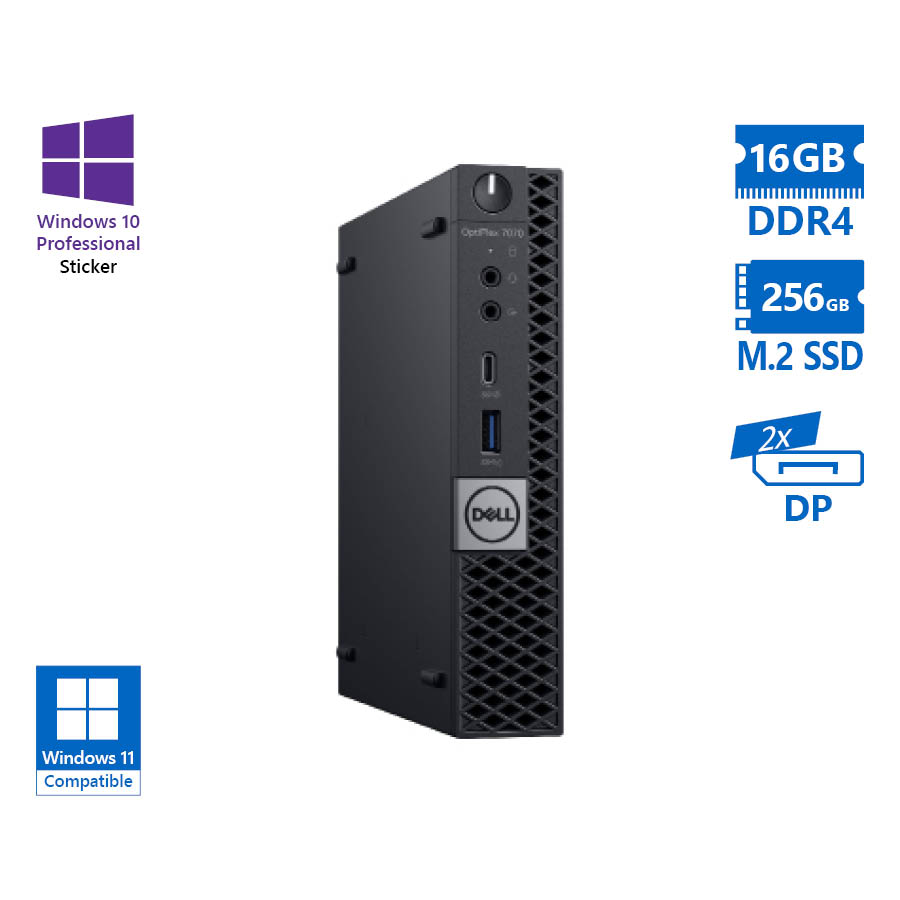 Dell Optiplex 7070 DM i5-9500T/16GB DDR4/256GB M.2 SSD/No ODD/10P Grade A Refurbished PC - Image 2