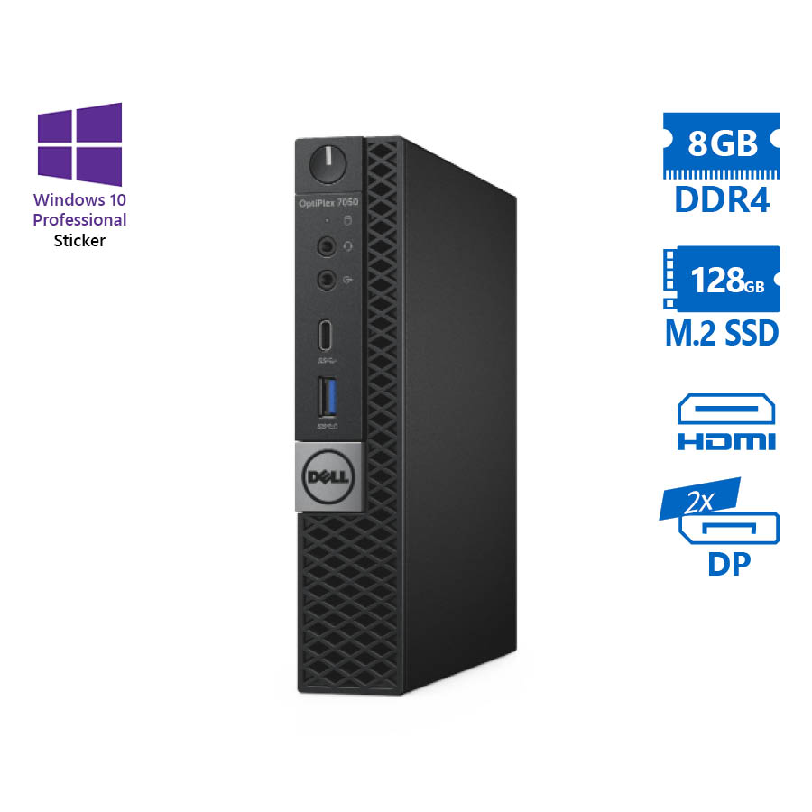 Dell Optiplex 7050 DM i5-7500T/8GB DDR4/128GB M.2 SSD/No ODD/10P Grade A Refurbished PC