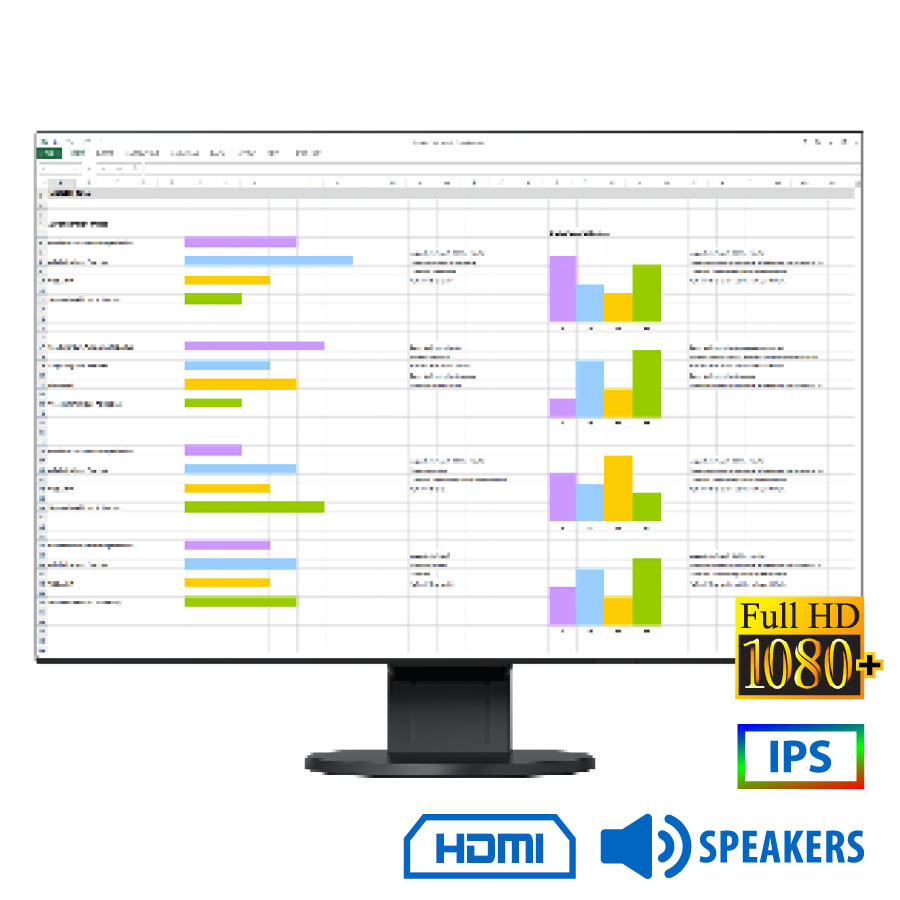 Used Monitor FlexScan EV2456 IPS LED/Eizo/24``FHD/1920x1200/Wide/Black/w/Sreakers/D-SUB & DVI-D & DP - Image 2