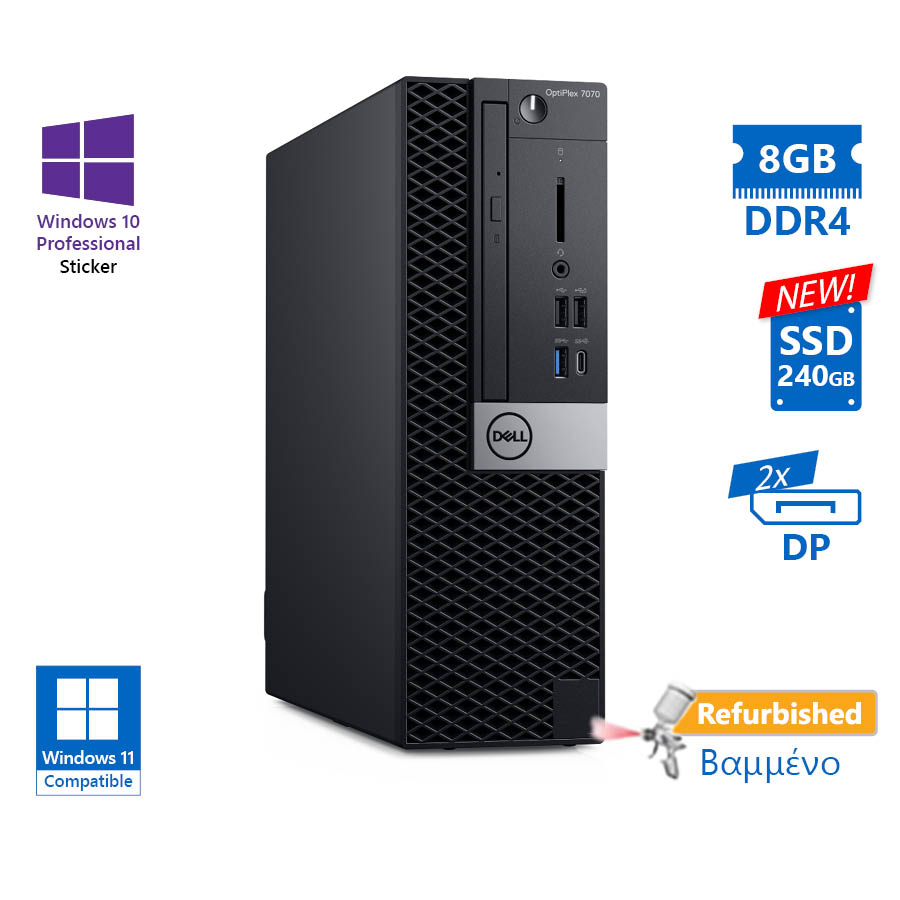 Dell 7070 SFF i5-9500/8GB DDR4/240GB SSD New/DVD/10P Grade A+ Refurbished PC - Image 2